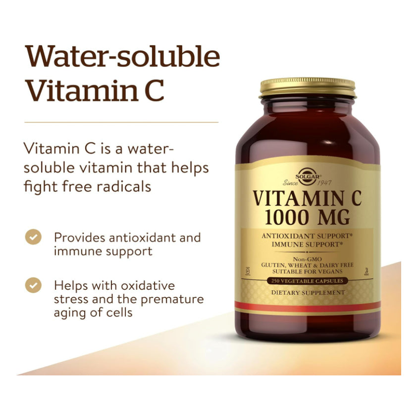 LowCostPh | Solgar, Vitamin C, 1,000 mg, 250vegcaps | Vitamin C with Rose Hips, 1,000 mg, 250 Tabs