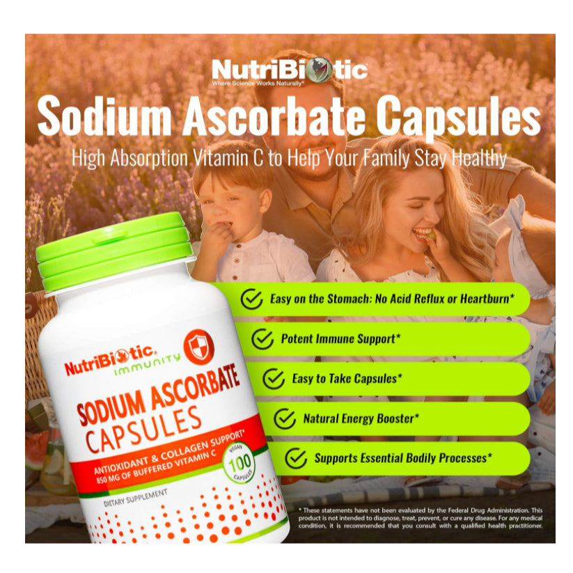 LowCostPh | NutriBiotic, Immunity, Vitamin C + D3 & Zinc, 250 Capsules| SodiumAscorbate