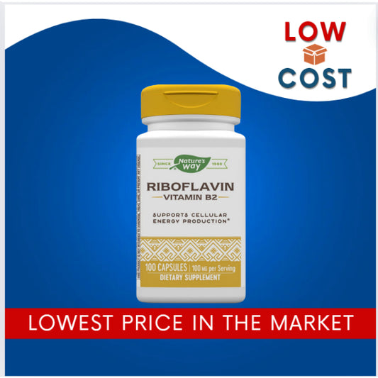 LowCostPH| Nature's Way, Riboflavin, Vitamin B2, 100 mg, 100 Capsules
