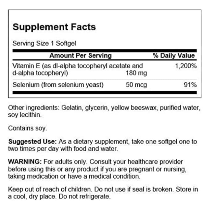 LowCostPh | Swanson, Vitamin E with Selenium, 400 IU, 90 Softgels
