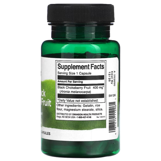 LowCostPh | Swanson, Aronia Black Chokeberry Fruit, 400 mg, 60 Capsules