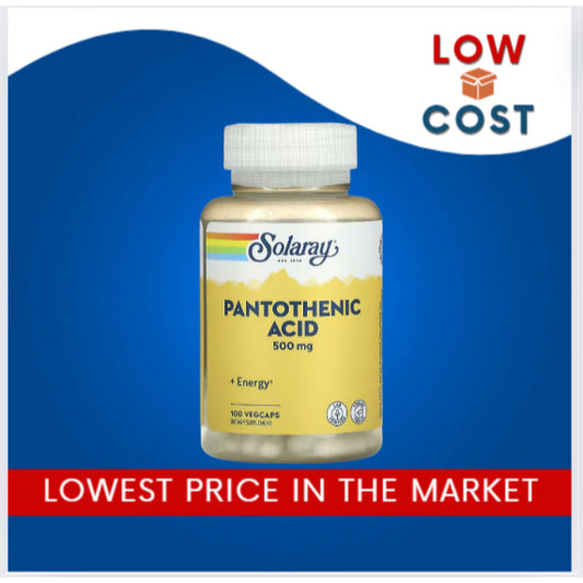 LowCost PH| Solaray, Pantothenic Acid, 500 mg, 100 | 250 VegCaps| Cholesterol & Heart Health