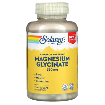 LowCostPh | Solaray, High Absorption Magnesium Glycinate, 350mg, 120VegCap, Bone, Muscle, Relaxation