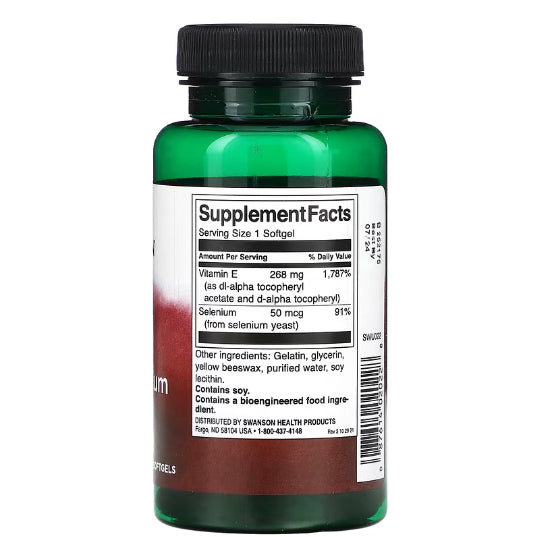 LowCostPh | Swanson, Vitamin E with Selenium, 400 IU, 90 Softgels