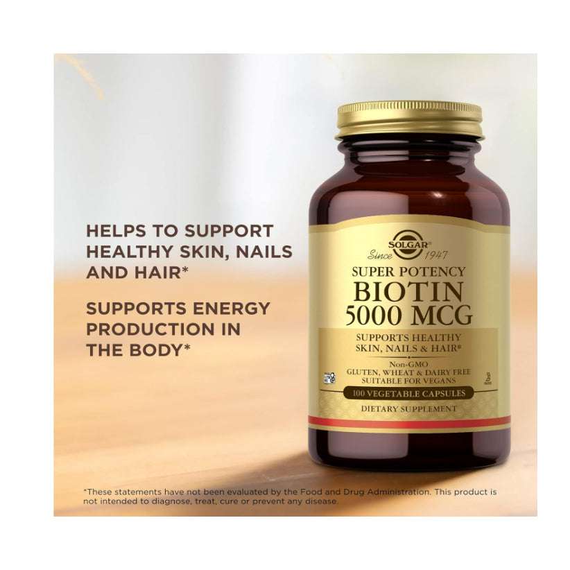 USA Onhand | Solgar, Biotin, 5,000 mcg ( Skin, Nails & Hair Support )