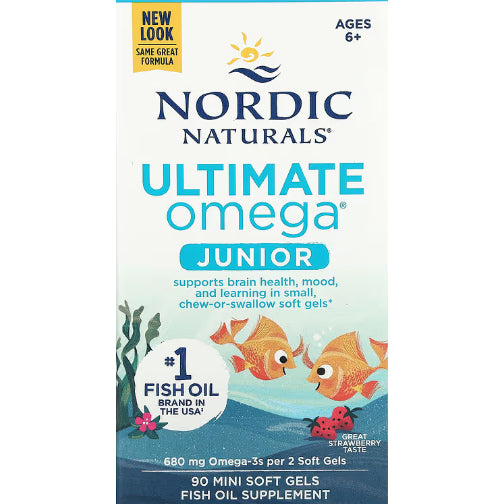 LowCostPh | Nordic Naturals, Ultimate Omega Junior, 6+, Strawberry, 680 mg, Complete Omega Junior