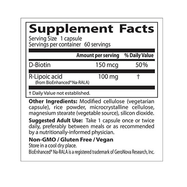LowCostPH| Doctor's Best Stabilized R-Lipoic Acid with BioEnhanced Na-RALA, Helps Support Glucose 60