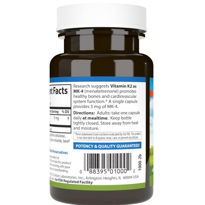 LowCostPh | Carlson, Vitamin K2, 5 mg, 60 Capsules, Bone Support, Cardiovascular Function
