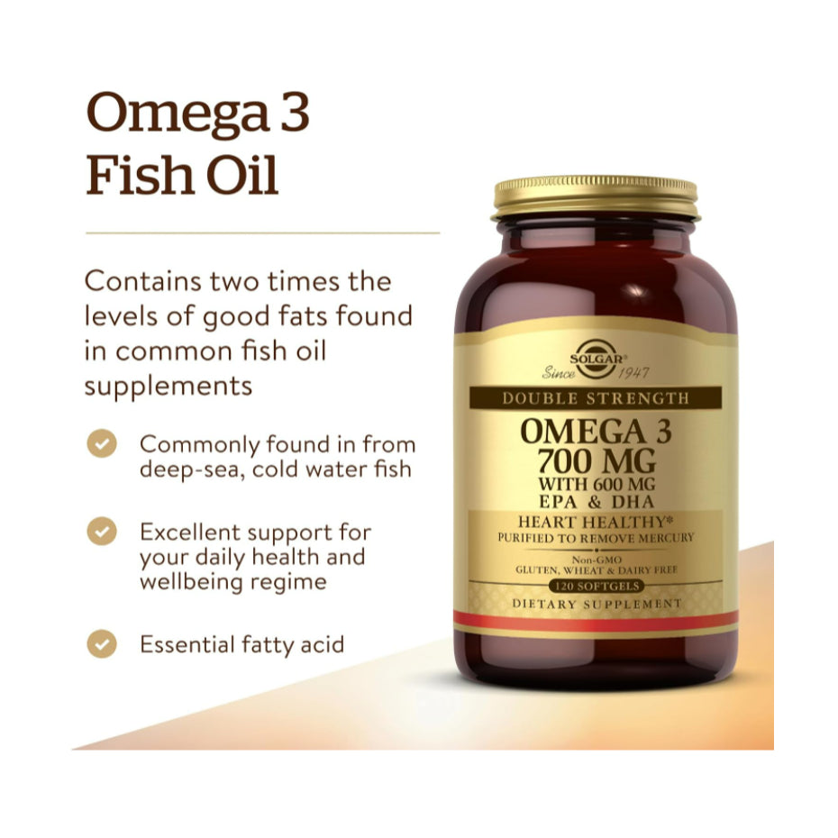 LowCostPh | Solgar, Omega 3 Fish Oil Concentrate, | Omega-3, EPA & DHA, Double Strength, 700 mg,