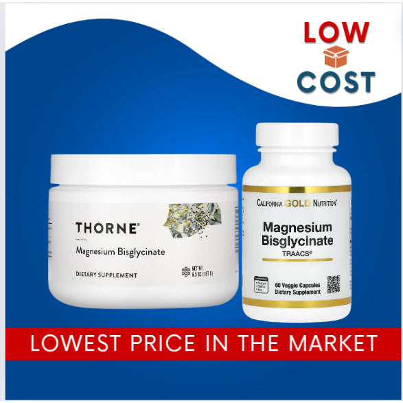 LowCostPh | California Gold Nutrition, Magnesium Bisglycinate, Albion TRAACS®, 100 mg, 60 Veggie Cap