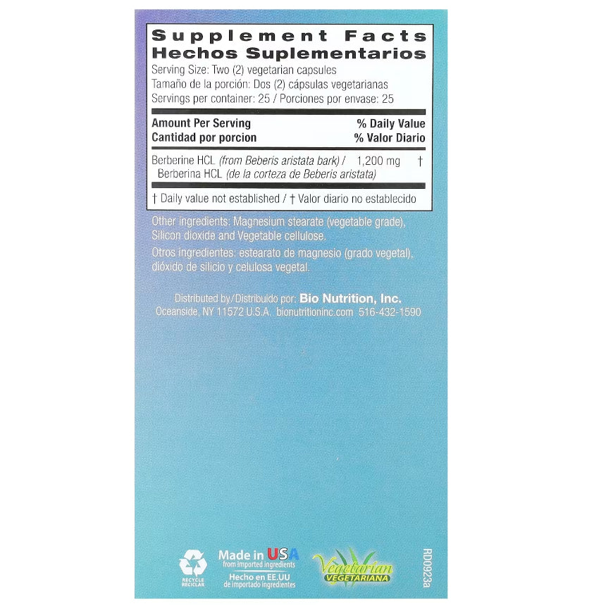 Lowcostph | Bio Nutrition, Advanced Berberine, 50 Vegetarian Capsules| Gastrointestinal, Blood Sugar