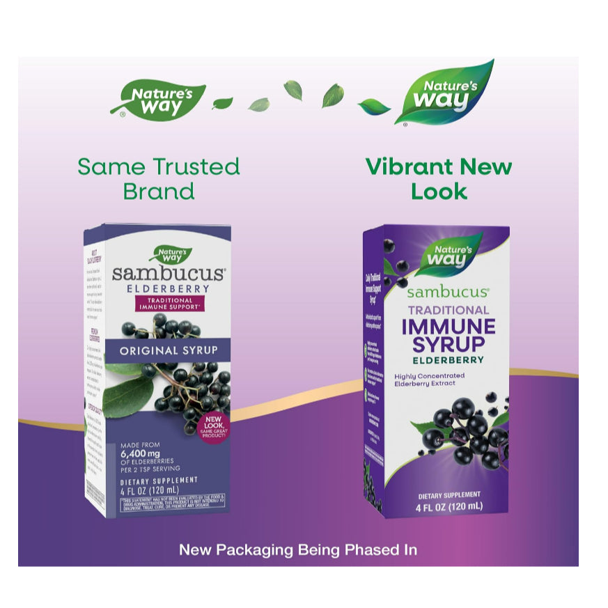 LowCostPh | Nature's Way, Sambucus for Kids, Standardized Elderberry, Immune Syrup, 120 | 240 ml