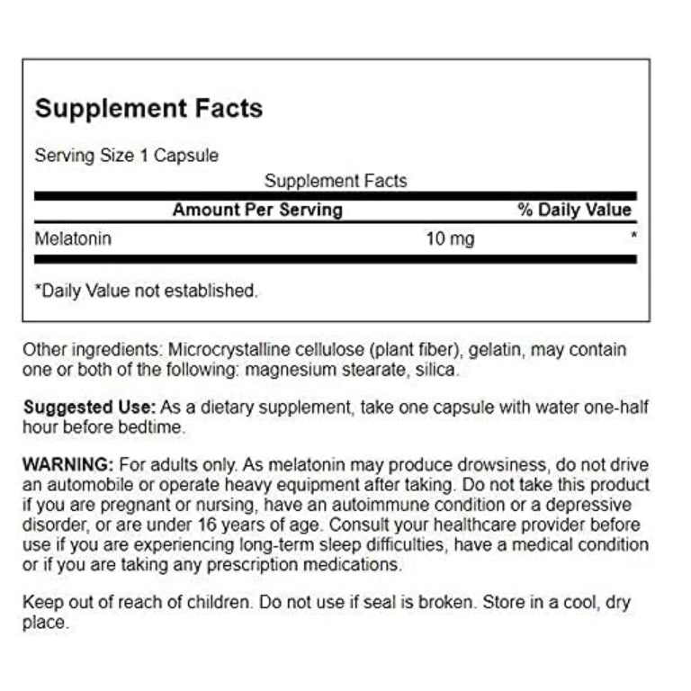 LowCostPh | Swanson, Triple Strength Melatonin, 10 mg, 60 Capsules