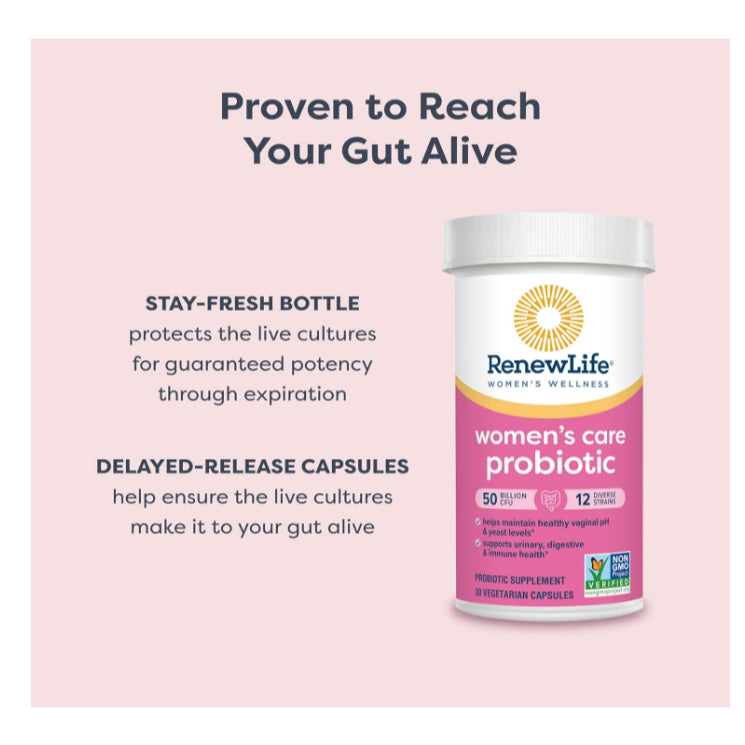 Low Cost PH | Renew Life, Women's Care Probiotic, 50 Billion CFU, 30Caps, Digestive & Immune Health