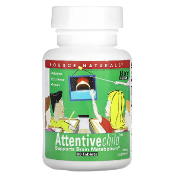 LowCostPh | Source Naturals, Attentive Child, 60 Tablets, Sweet & Tart, 60 Chewable Wafers