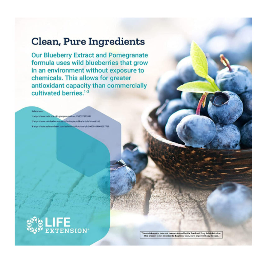 LowCostPH| Life Extension Blueberry Extract & Pomegranate β Antioxidants Supplement with Wild Bluebe