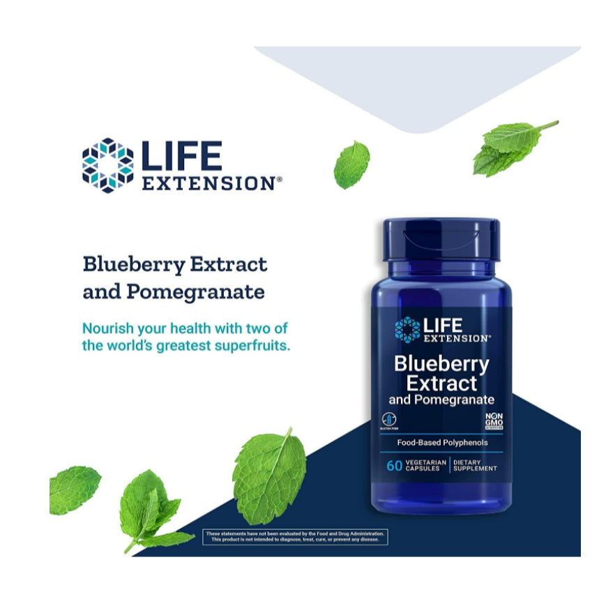 LowCostPH| Life Extension Blueberry Extract & Pomegranate β Antioxidants Supplement with Wild Bluebe