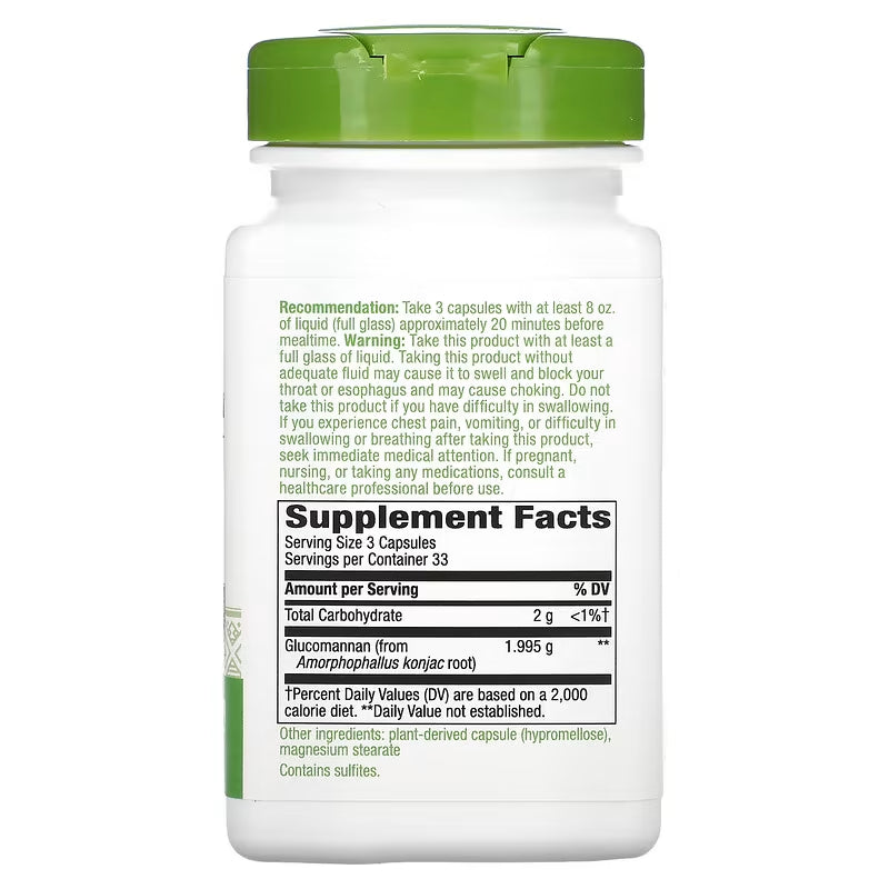Nature's Way, Glucomannan from Konjac Root, 1,995 mg, 100 Vegan Capsules