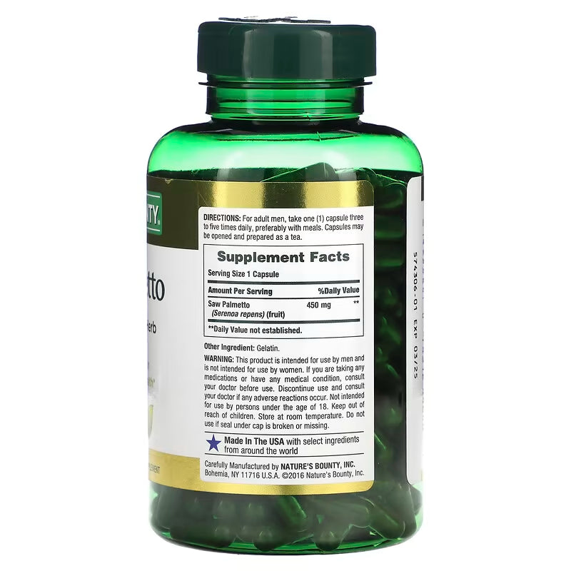 Nature's Bounty, Saw Palmetto, 450 mg