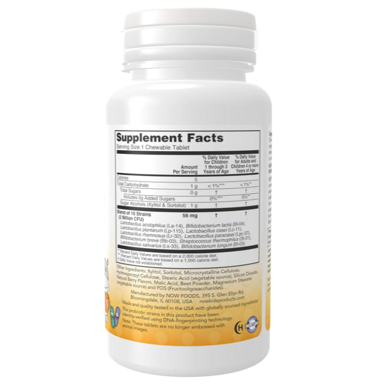 LowCostPH | NOW Foods, Berry Dophilus, Kids, 2 Billion CFU, Extra Strength Berry Dophilus, Chewables