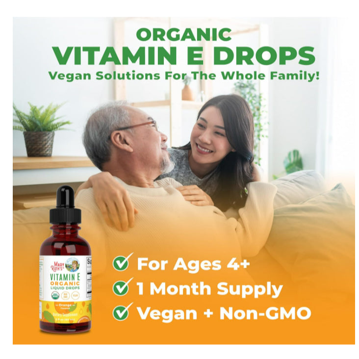 LowCostPH| MaryRuth's, Organic Vitamin E Liquid Drops, Orange, 2 fl oz (60 ml) 4years +