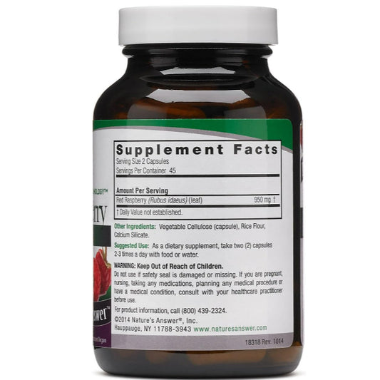 Lowcostph | Nature's Answer, Red Raspberry, 950 mg, 90 Vegetarian Capsules (475 mg per Capsule)