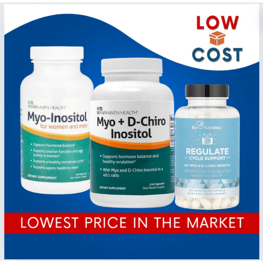 LowCostPh | Myo + D-Chiro, Myo Inositol, 120 Caps, Eu Natural, Regulate, Fertility Support