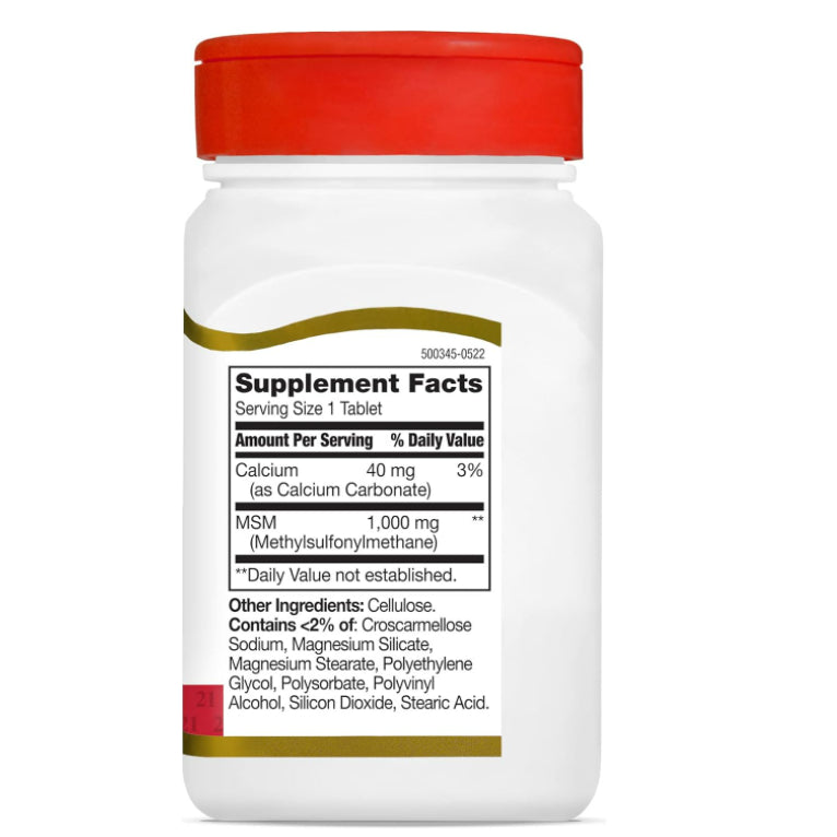 LowCostPH| 21st Century, MSM, 1,000 mg, 90 Tablets joint health. MSM (Methylsulfonylmethane)