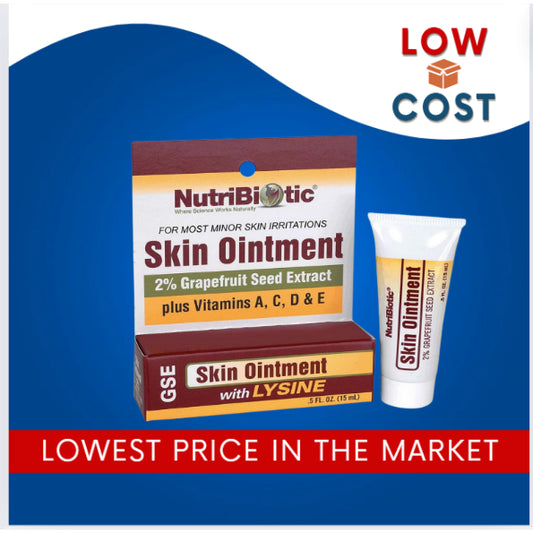 LowCostPH| NutriBiotic, Skin Ointment, 2% Grapefruit Seed Extract with Lysine, 0.5 fl oz (15 ml)
