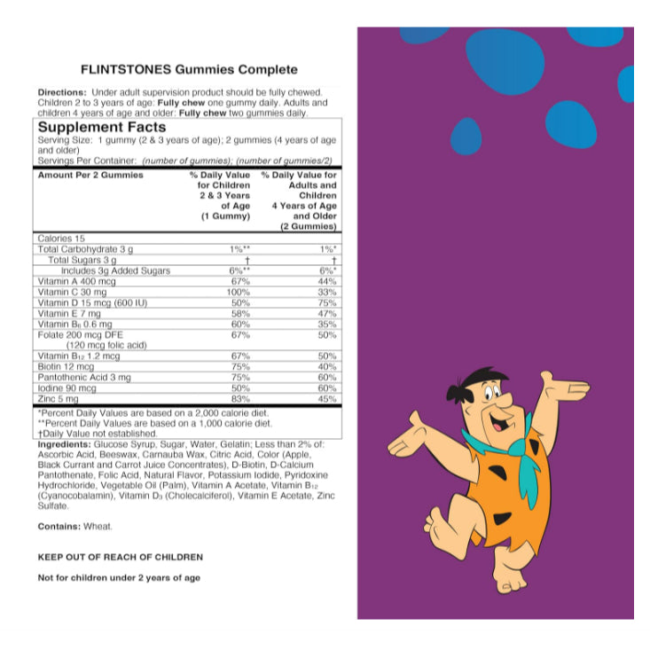 Lowcostph | Flintstones, Complete, Children's Multivitamin with Vitamin A, C, D, E and Zinc, 180 Gum
