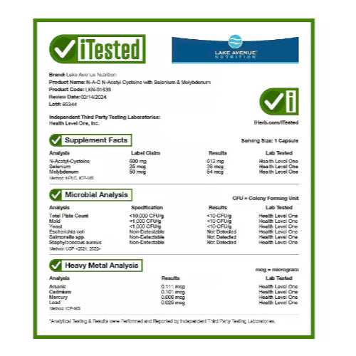 LowCostPH | Lake Avenue Nutrition, N-Acetyl-L-Cysteine, 600 mg, 120 Veggie Capsules