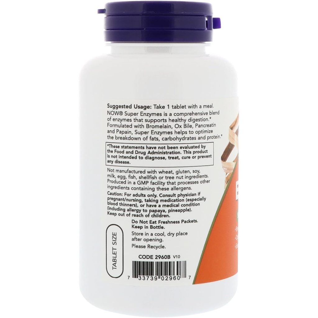 USA Onhand | NOW Foods, Super Enzymes, 90 Tablets ( Supports Healthy Digestion & Breaks Down Fats )