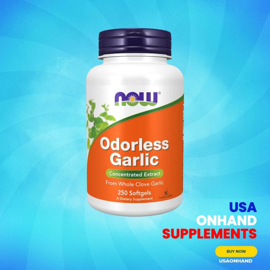 USA Onhand | NOW Foods, Odorless Garlic, 250 Softgels ( Cardiovascular Support & Digestive Comfort )