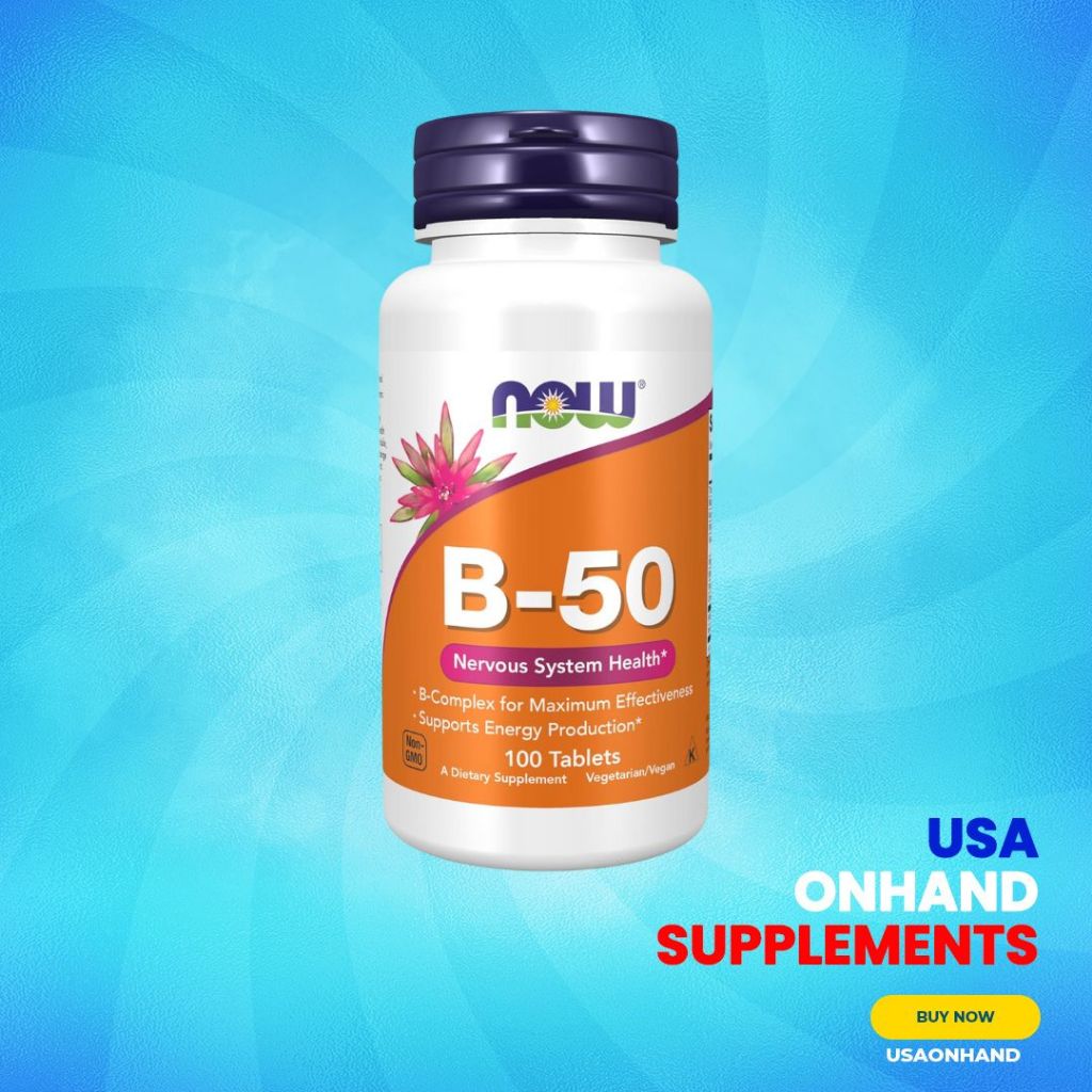 USA Onhand | NOW Foods, B-50, 100 Tablets ( Nervous System Health & Red Blood Cell Formation )
