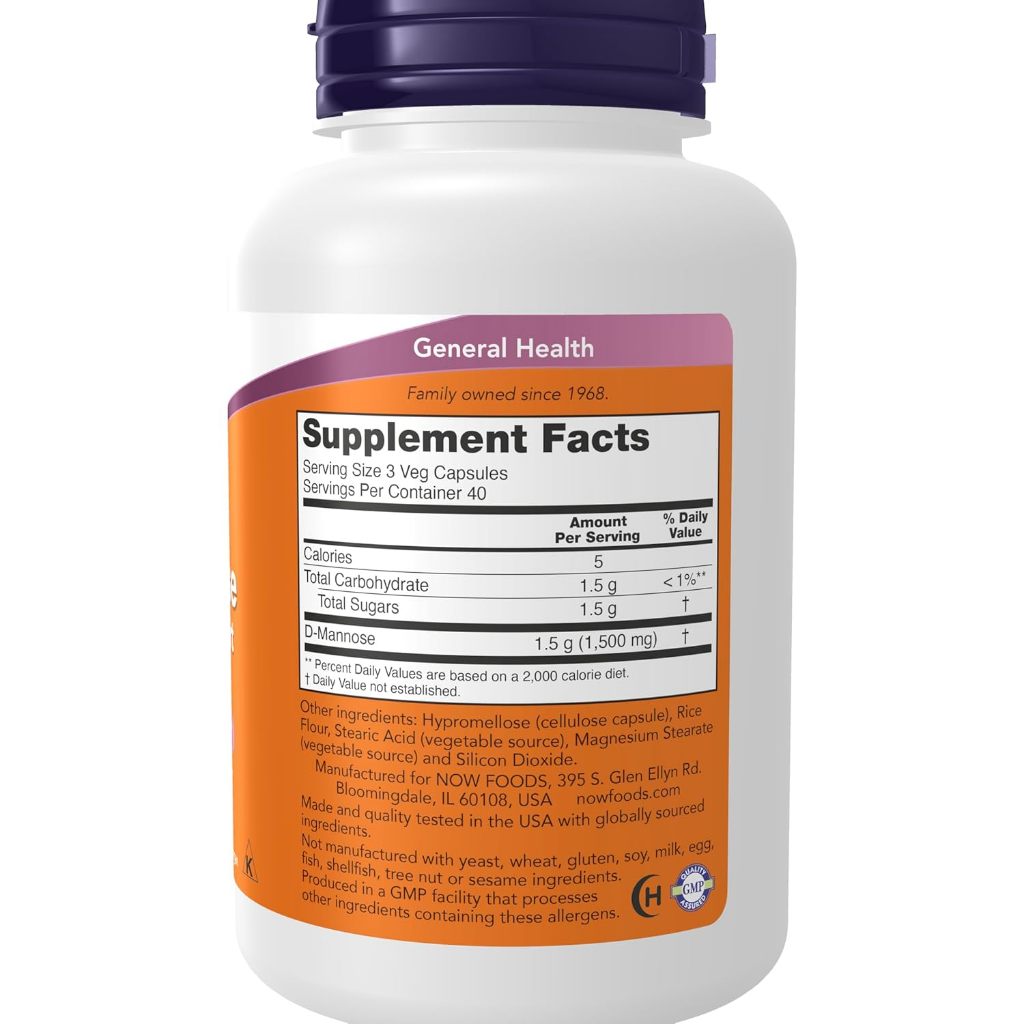 USA Onhand | NOW Foods, D-Mannose, 500 mg, 120 Veg Capsules ( Supports Urinary Tract H1935ealth )