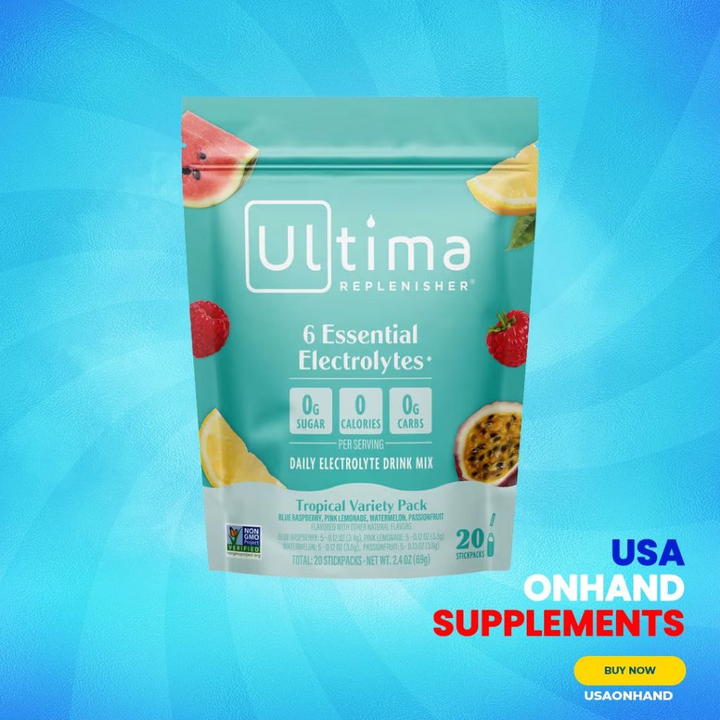USA Onhand | Ultima Replenisher, Electrolyte Drink Mix Packets ( Great for Hydration & Digestion )
