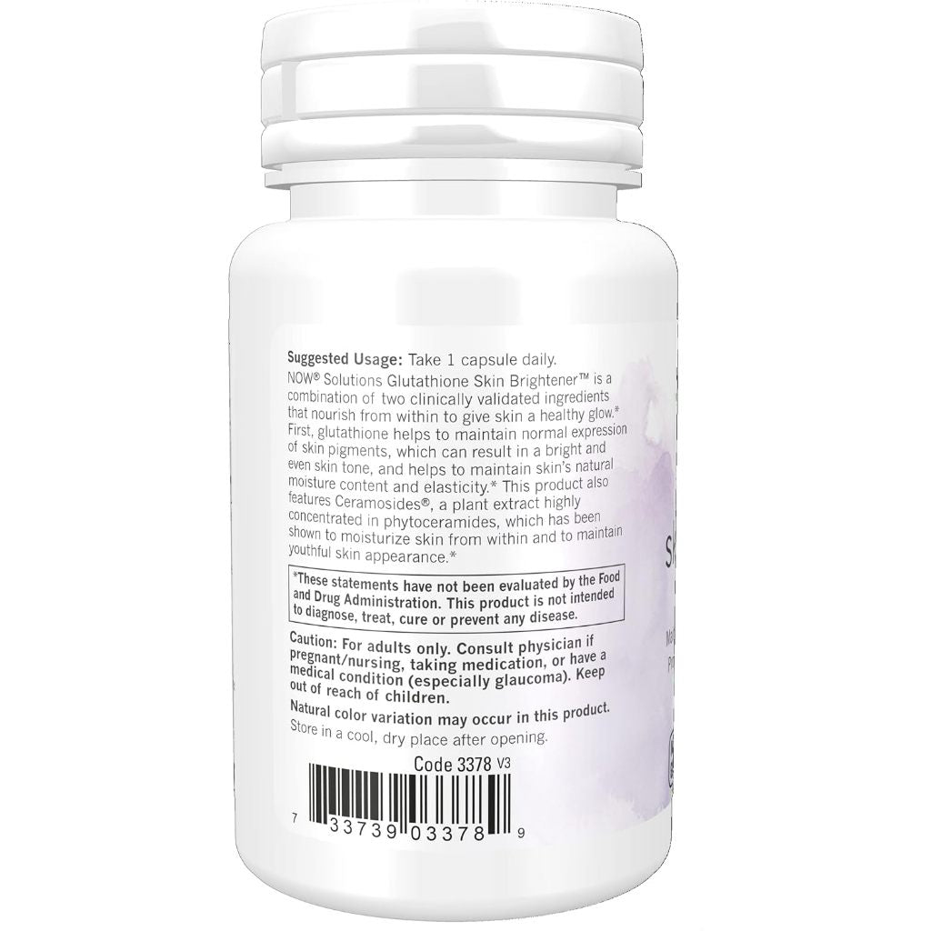 USA Onhand | NOW Foods, Solutions, Glutathione Skin Brightener ( Promotes Youthful Skin Tone )