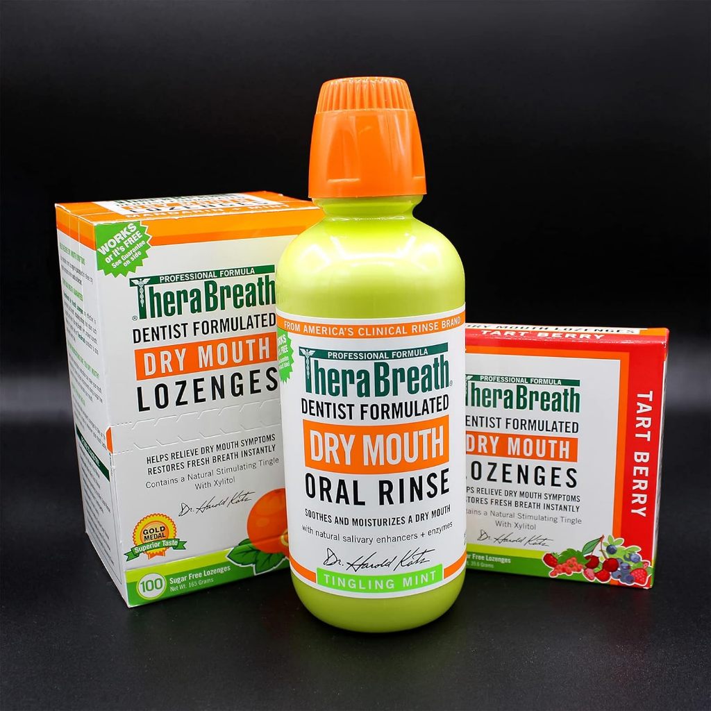 NaturalSolutions | TheraBreath, Dry Mouth Lozenges, Mandarin Mint, Tart Cherry, Freshens Breath