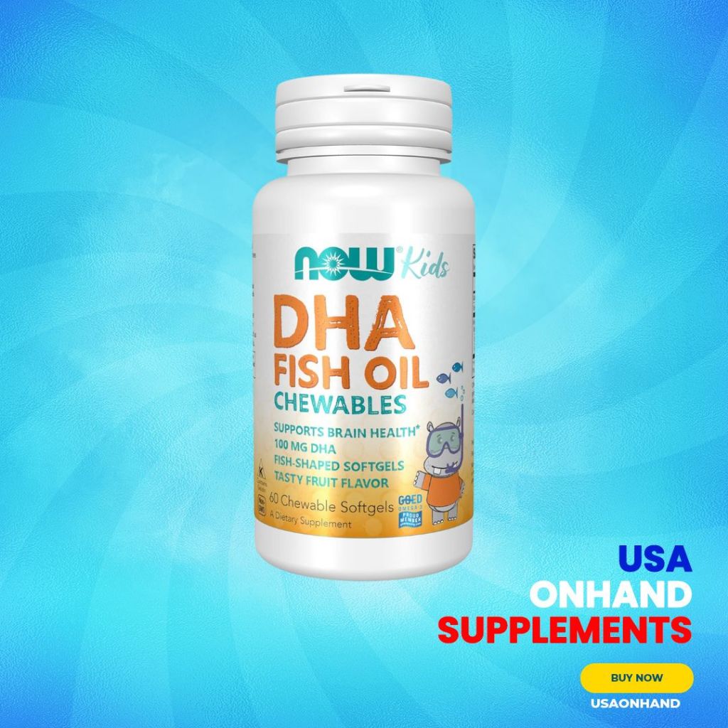 USA Onhand | NOW Foods, Kid's DHA Chewables, Tasty Fruit ( Supports Brain Health & Eye Health )