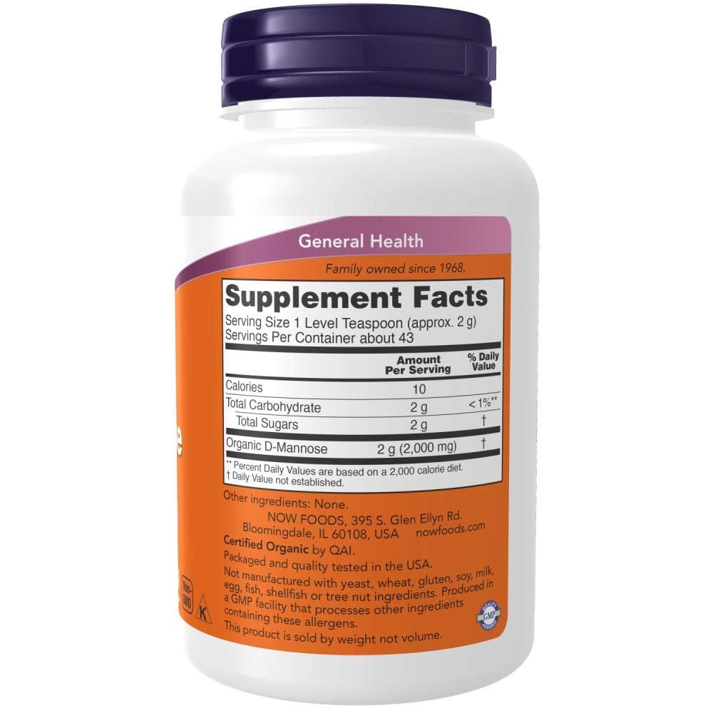 USA Onhand | NOW Foods, D-Mannose Pure Powder, 3 oz ( Supports Urinary Tract Health )