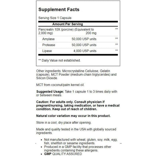 LowCostPH | NOW Foods, Pancreatin, 100 Capsules ( Assists Protein, Fat and Carbohydrate Digestion )