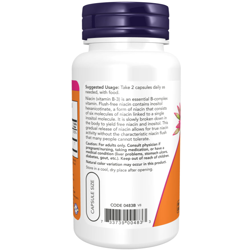 USA Onhand | NOW Foods, Flush-Free Niacin, 250 mg 90 Veg Capsules ( Supports Cardiovascular Health )
