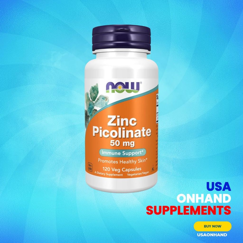 USA Onhand | NOW Foods, Zinc Picolinate, 50 mg, 120 Veg Capsules ( Immune Support )