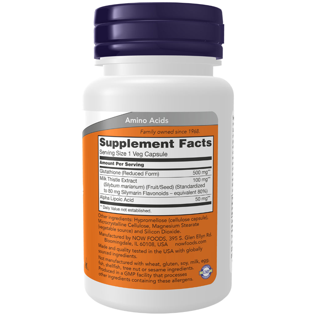 USA Onhand | NOW Foods, Glutathione, 500 mg, 60 Veg Capsules ( Supports Cellular Detoxification )
