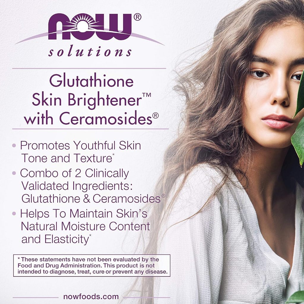 USA Onhand | NOW Foods, Solutions, Glutathione Skin Brightener ( Promotes Youthful Skin Tone )