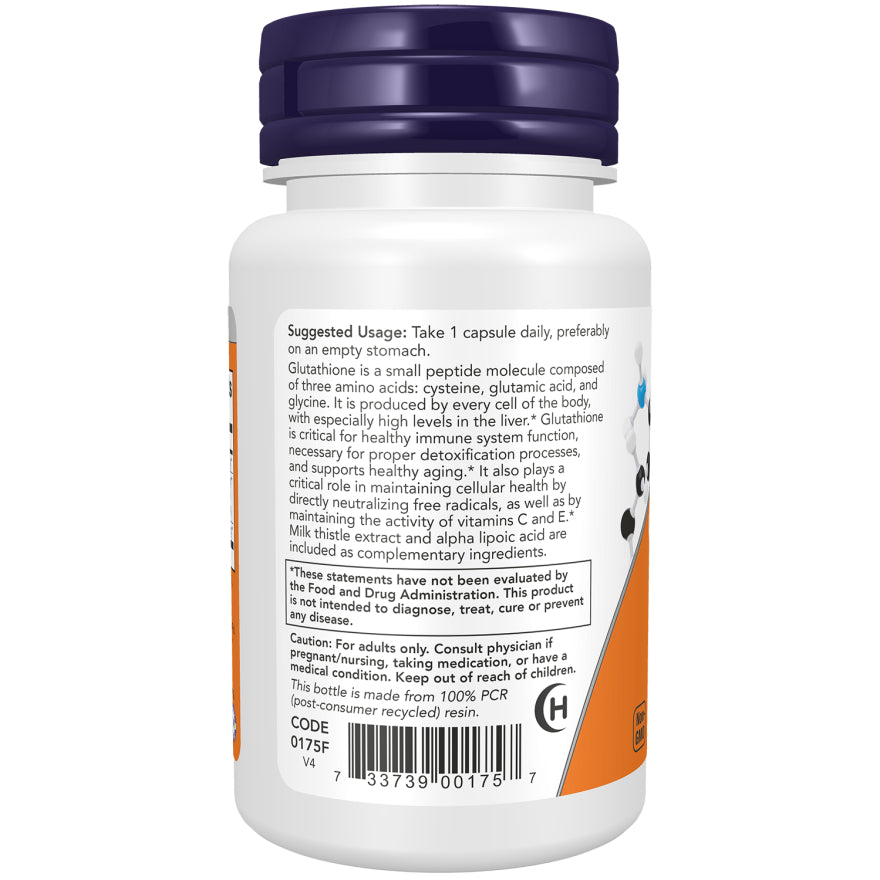 USA Onhand | NOW Foods, Glutathione, 500 mg, 60 Veg Capsules ( Supports Cellular Detoxification )