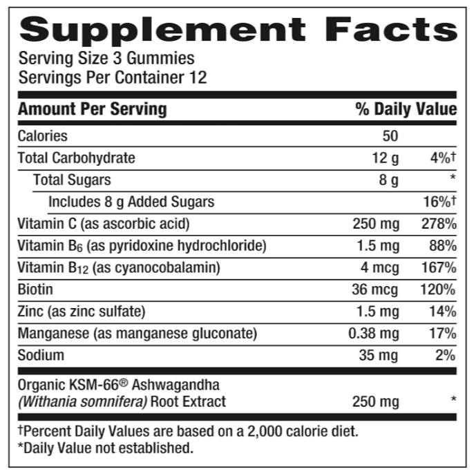 LowCost PH| Emergen-C Vitamin C and Ashwagandha Gummies, Immune Support, Berry Blend 30 gummies