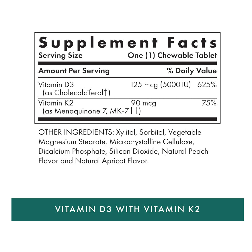 LowCOst PH| Michael's Naturopathic, D3 with Vitamin K2, Apricot, 90 Vegetarian Chewable Tablets