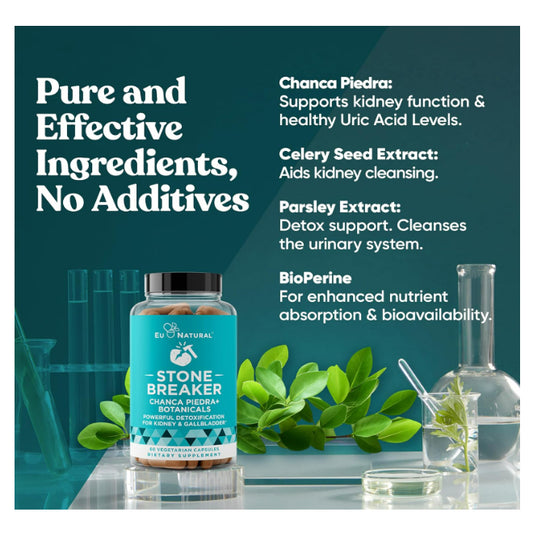 LowCost PH| Eu Natural, Stone Breaker, 60 Vegetarian Capsules