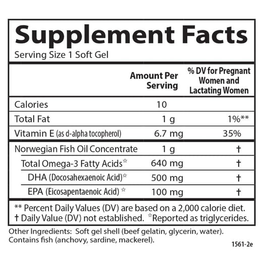 USAOnhand| Carlson, Mother's DHA, 500 mg, 60 Soft Gels